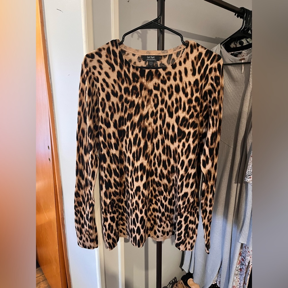 Lord & Taylor animal print sweater (size L)